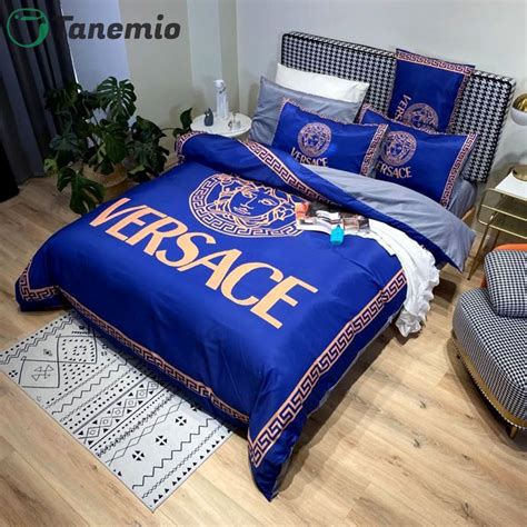 blue versace bed set|versace comforter set king.